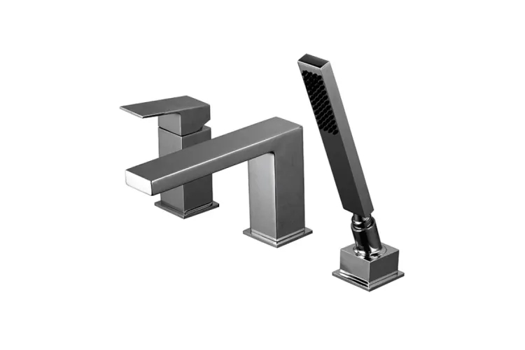 SQUARE, Зовн. частина врізного змішувача на борт ванни на 3 отвори, titanium (100284624) зображення 1