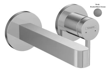 Змішувач Finoris 225 для умивальника зі стіни, Brushed Black Chrome (76050340)