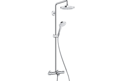 Душова система Croma Select E 180 2jet Showerpipe з термостатом для ванни, білий/хром (27352400)
