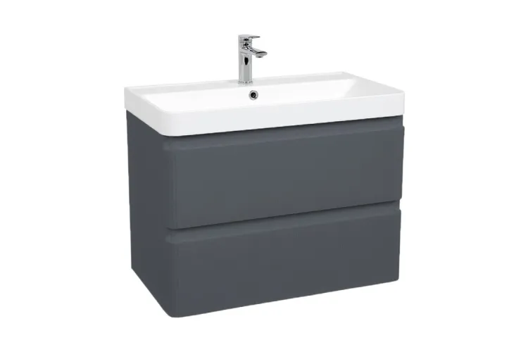 Тумба АКЦЕНТ ЛЮКС 75 см з умивальником Deep (консольна) GRAPHIT-MATT 006 R7024  зображення 1