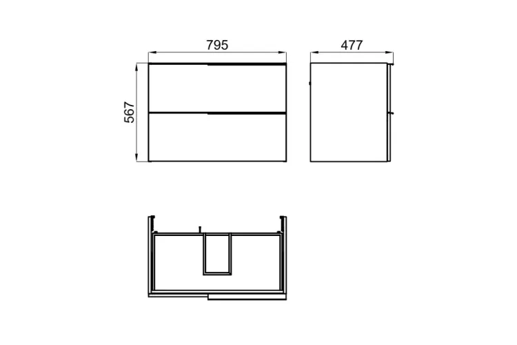 MARNE N, Тумба під умивальник підвісна 80 см, white (100343933) image 3