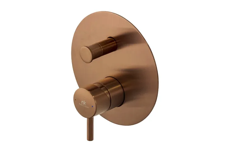 ROUND, Зовнішня частина вбудованого змішувача ванни/душу, brushed copper (100345126)  image 1