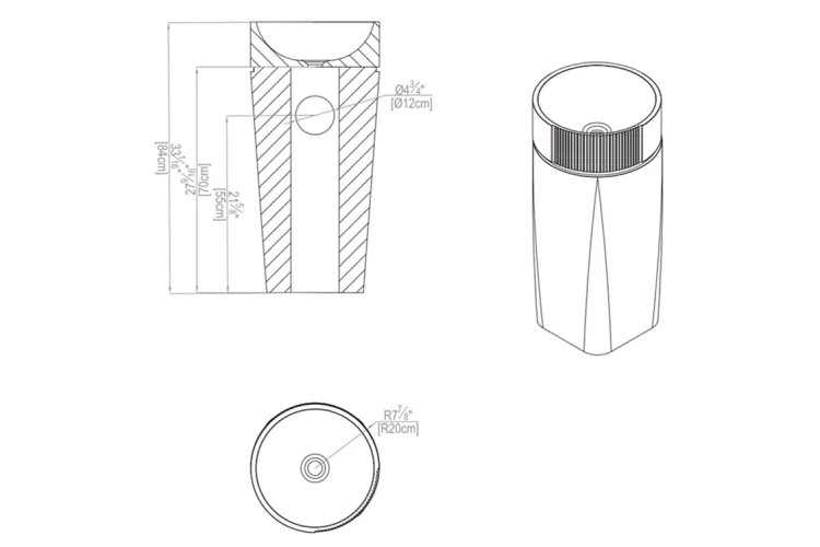 G158, Умивальник підлоговий PICAT LINES, 40x40, habana dark (100336687) зображення 4