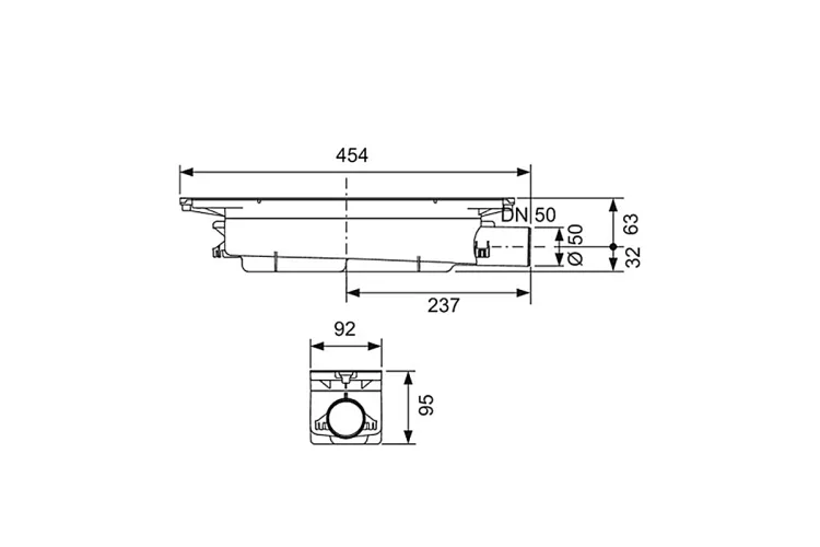 Cифон Drainprofile Standart 0.8 л/сек. горизонтальний відвід DN50 TECE (673002) image 2