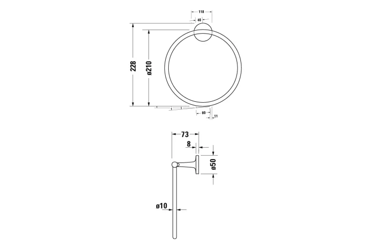 Тримач для рушників кільце STARCK T D 21 см чорний матовий (0099474600) image 3