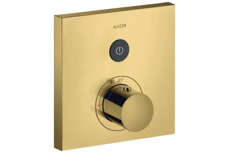 Термостат на 1 споживач Axor ShowerSelect Square прихований монтаж, Polished Gold Optic 36714990 image 1