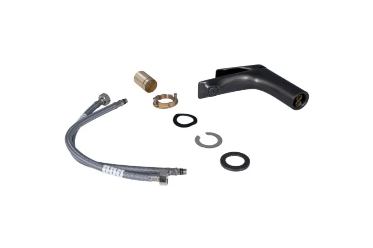 QT Vlasta New Змішувач для умивальника, низький, Gunmetal Black PVD зображення 2