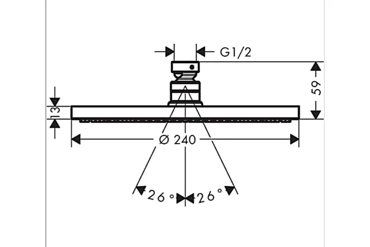 Верхній душ Raindance S 240 Showerpipe PowderRain 1jet, хром (27623000) image 3