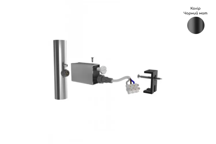 Комплект прихованого.підкл шнура 25х50 під профільний стояк, чорний мат image 1