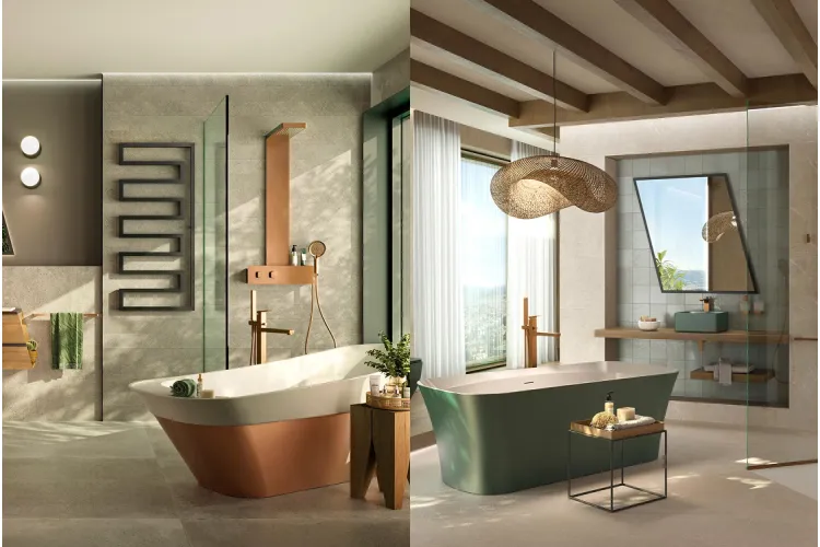 SQUARE, Змішувач підлоговий для ванни, brushed copper (100281868) зображення 3