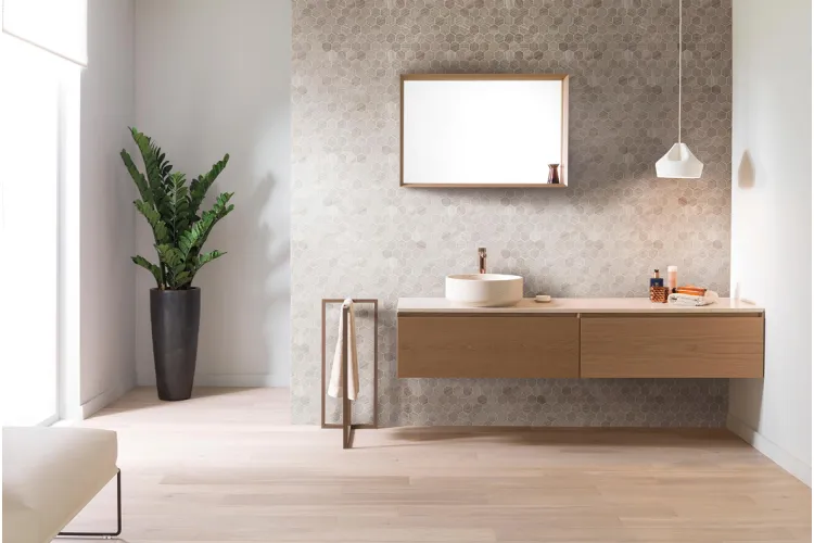 G135 ESSENTIAL HEXAGON SILVER WOOD 25,8x29,8 (мозаїка) зображення 2