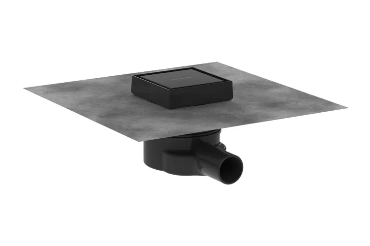 Душовий трап точковий "RainDrain Point" 100x100х27 мм d40, Matt Black (56247670) зображення 1