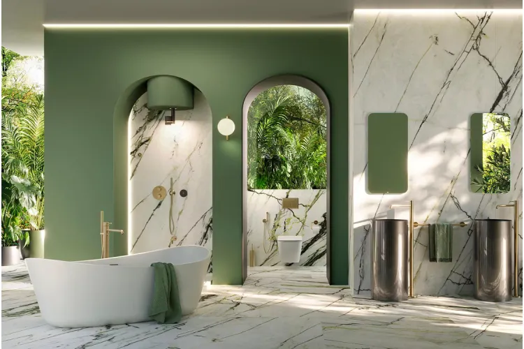 LIGNAGE, Настінний тримач для ручного душу, з підведенням води, brushed gold (100299401) зображення 4