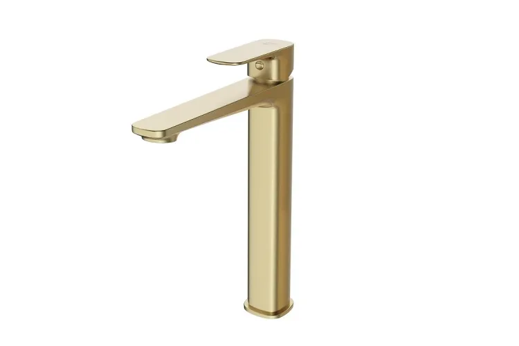 Змішувач д/умивальника LARGA, високий, золото мат зображення 1