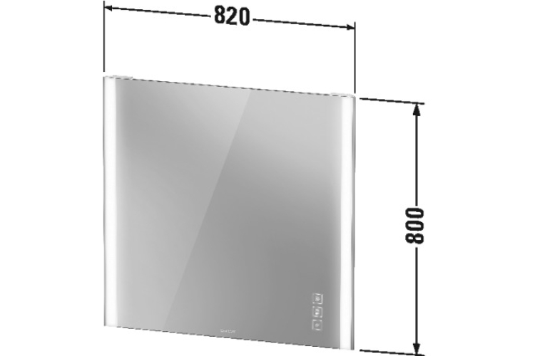 XVIU Дзеркало з підсвіткою та підігрівом 82х80x4 см (XV70420B1B1) шампань матовий зображення 2