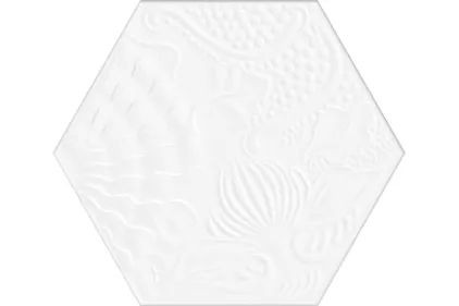 GAUDI LUX WHITE 22x25 (шестигранник) (плитка для підлоги і стін)