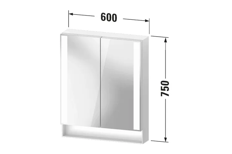QATEGO Дзеркальна шафа з підсвіткою White Matt 60x75 см (QA7150018180010) зображення 2