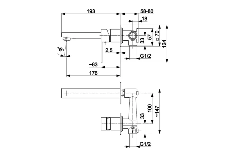 Змішувач для умивальника прихов.монтажу LOGON pvd gun metal grey 5139-810-61  image 2