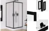 Душова кабіна квадратна SUVIA BLACK 2D 80x80х190 скло satin ACTIVE SHIELD 5мм зображення 1