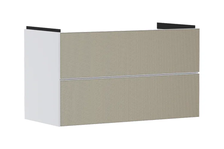 Тумба під умивальник Xevolos E 980/475 на 2 шухляди Matt White/Front Patterned Bronze (54181390) зображення 1