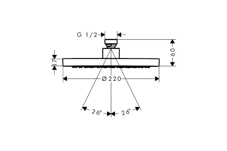 Верхній душ Axor 220 1jet EcoSmart, Stainless Steel Opticl (35383800) зображення 2