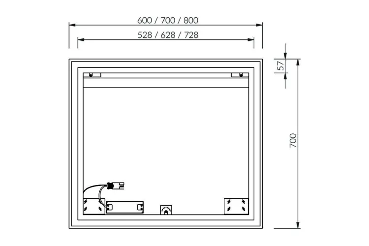 Дзеркало OBLONG I 800 з LED підсвічуванням, X000001564 зображення 3