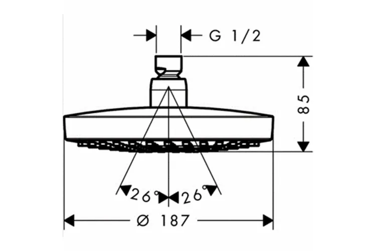 Верхній душ Croma Select S 180 2jet Showerpipe 180 мм білий/хром (26522400) image 2