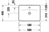 D-NEO Умивальник вбудований зверху 60х44 см з отвором під змішувач (0357600027) зображення 5