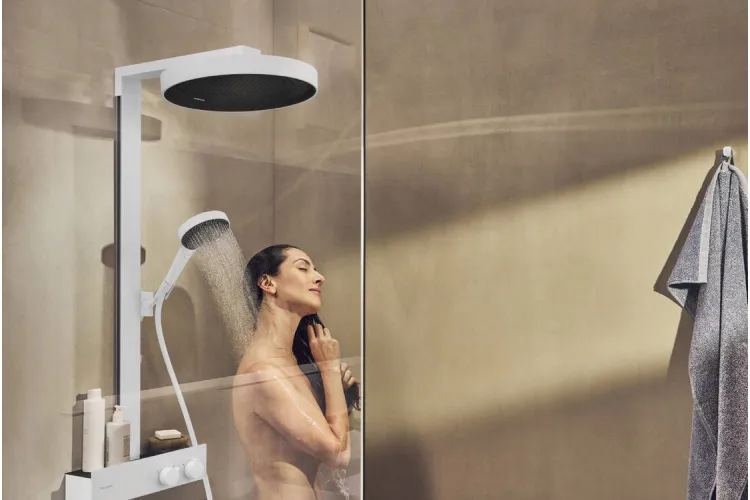 Душова система Rainfinity Showerpipe 360 1jet з термостатом ShowerTablet 350, Matt White (26853700) зображення 6