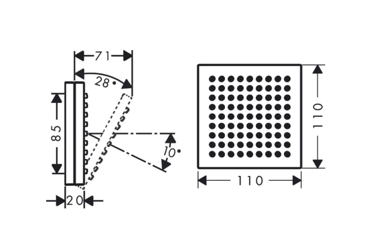 Плечовий душ Axor ShowerComposition 110/110 1jet, Matt Black (12596670) image 2