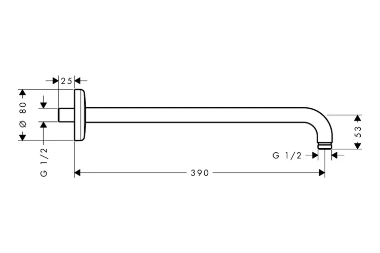 Кронштейн для верхнього душу Axor Archivio 389 мм, Brushed Nickel (34059820) image 2