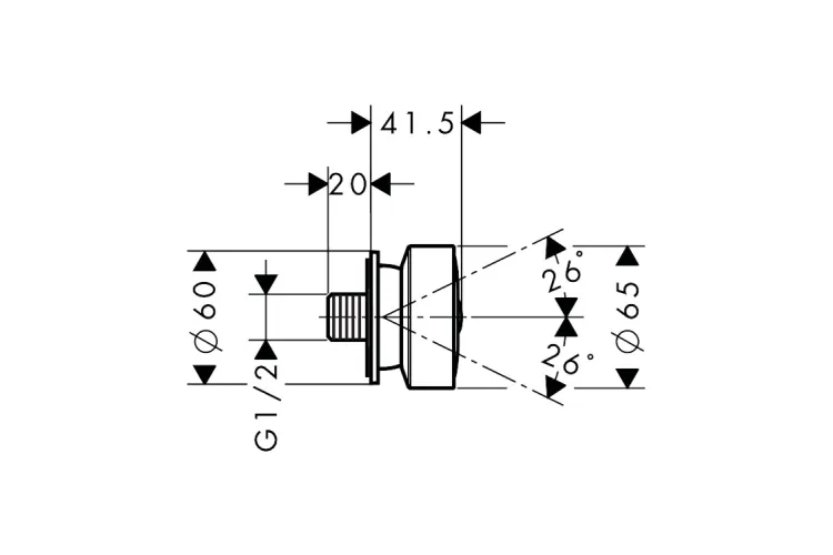 Бічна форсунка 1jet для душу Axor кругла, Polished Black Chrome (28464330) image 2