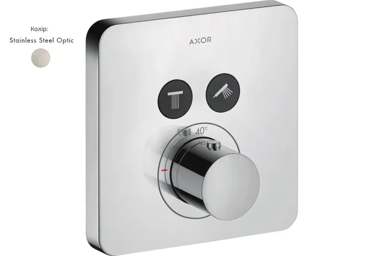 Термостат для 2-х споживачів Axor ShowerSelect прихований монтаж Stainless Steel Optic 36707800 image 1