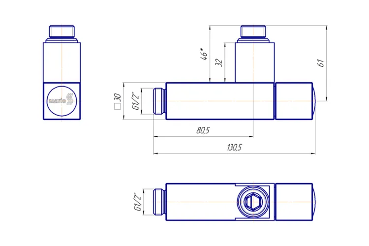 К-кт кутових квадратних кранів G1/2″ 2 шт білий мат зображення 4