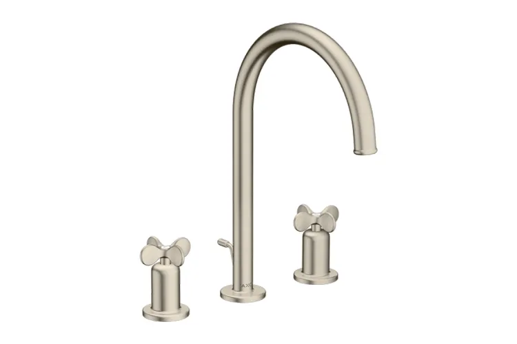 Змішувач Axor Archivio 190 Cross для умивальника на 3 отвори, Brushed Nickel (34027820) image 1