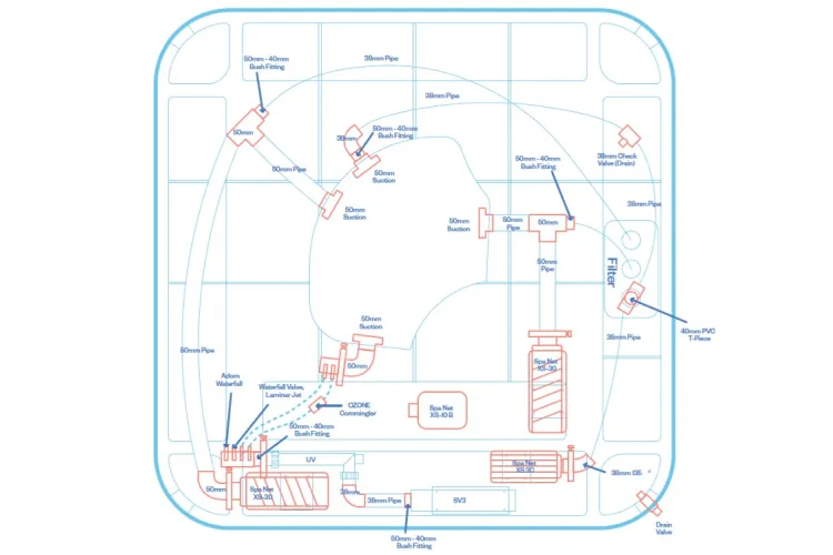 Спа-басейн SPECTRUM-2 Gipsum/Chocolate Spa Net 230х230x92 h (сходи,кришка,підіймач) image 5