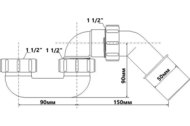 Сифон для піддона без зливу 11/2х40/50 мм HC250F image 2