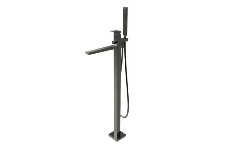 SQUARE, Змішувач підлоговий для ванни, brushed titanium (100281900) зображення 1