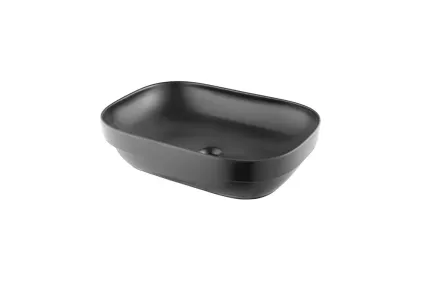 LOUNGE FLUID, Умивальник врізний на стільницю 56x39 см, без переливу, matt black (100372793)