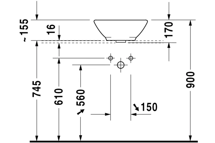 BACINO Умивальник на стільницю D 42 см (0325420000) image 3