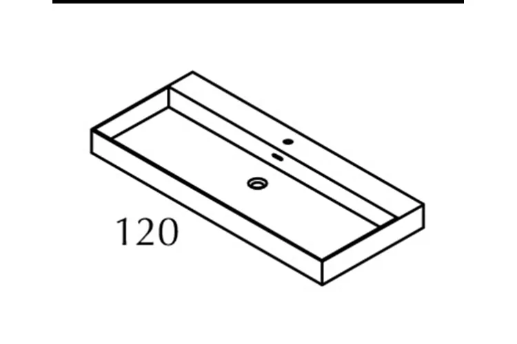 Умивальник GELCOAT SLIM накладний 120x10x49 з переливом (100221205) зображення 3