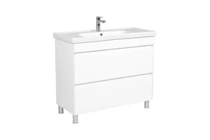 Тумба ВАЛЕНСІЯ 70 см біла глянцева з умивальником Frame консольна