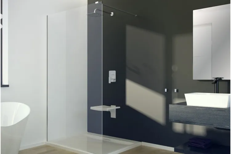 Кабіна walk in AVEO 120x195 скло прозоре, тримачі хромовані 120 см зображення 4