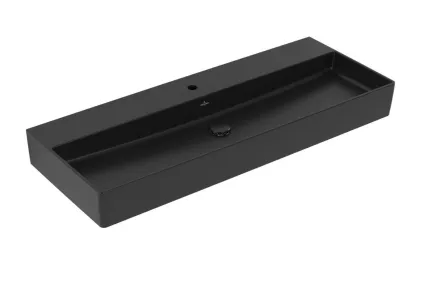 MEMENTO 2.0 Умивальник підвісний 1000x470 мм, б/п Pure Black CP з отвором під змішувач (4A221HR7)