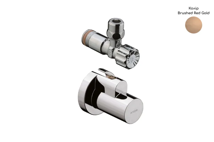 Кран кутовий Axor G 1/2"х3/8 з декоративною накладкою, Brushed Red Gold (51307310) зображення 1
