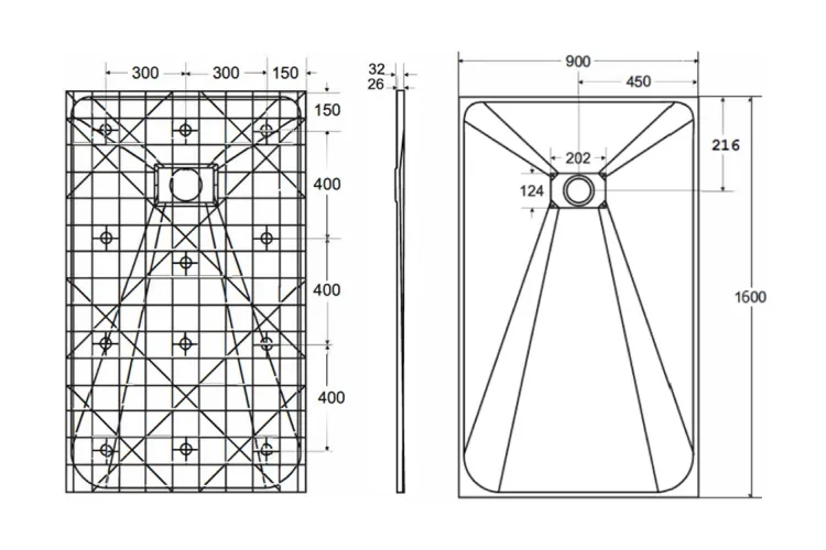 Піддон прямокутний VEXO MARBLE 160х90 чорний + сифон зображення 5