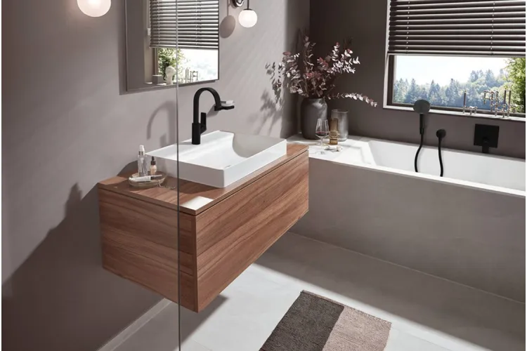 Змішувач Vivenis 210 для умивальника поворотний носик з д/к pop-up, Brushed Bronze (75030140) зображення 2