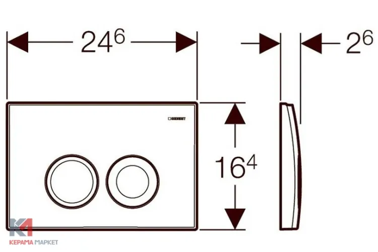 Кнопка змиву Delta 21 пластикова хромована матова (115.125.46.1) image 2