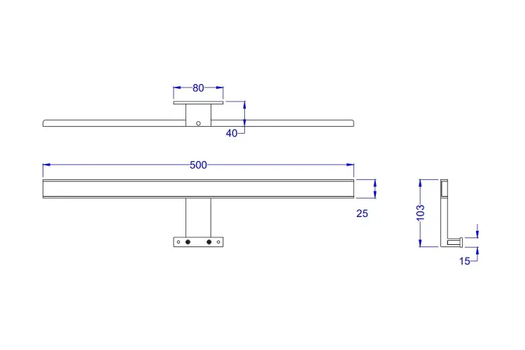 LED підсвітлювач "Gama Lux" 50 см, 7W, хром зображення 3