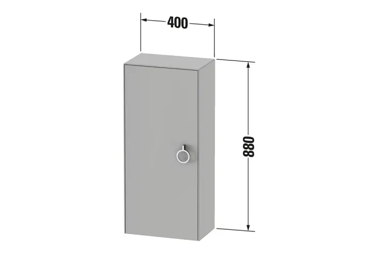 WHITE TULIP Шафа для ванної ліва 40х88 см White High Gloss Lacquer, ручка хром (WT1323L8585)  зображення 5